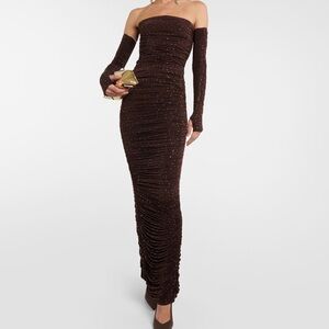 Alex Perry brown crystal dress